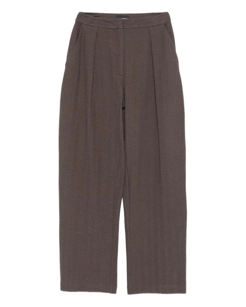 Emporio Armani Gerade Bundfaltenhose mit Chevron-Motiv - Braun Braun