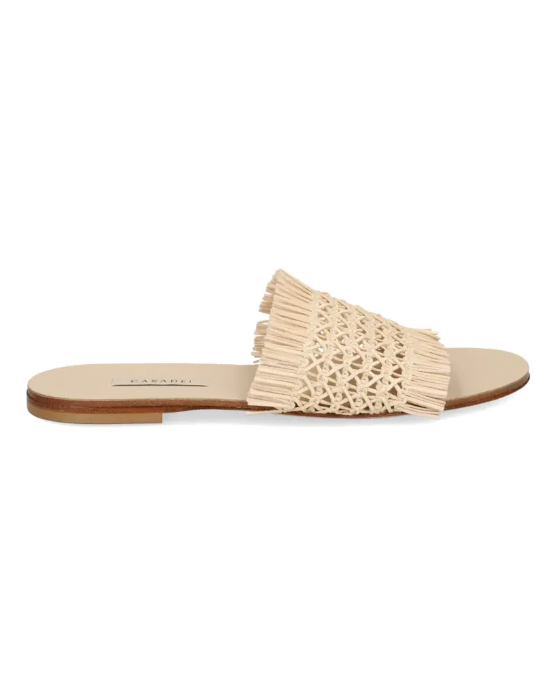 Casadei woven fringe-detail sandals - Nude Nude