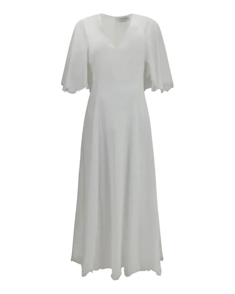 Gabriela Hearst Ansel frayed-edge midi dress - Weiß Weiß