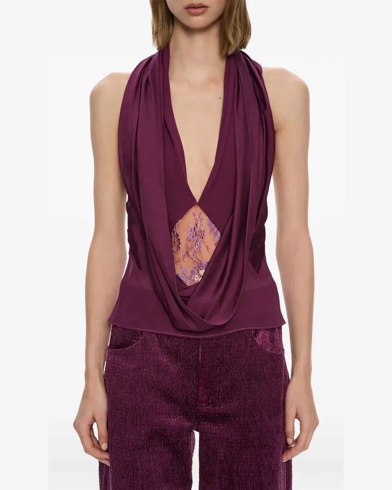 Christopher Esber Cesura Neckholder-Top aus Spitze - Violett Violett