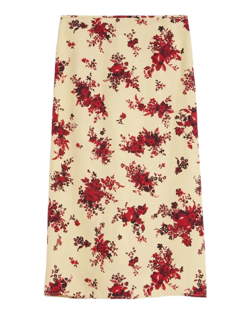 Jil Sander Midirock mit Blumenprint - Nude Nude