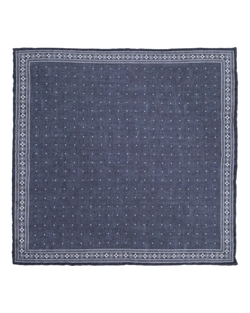 Eleventy Einstecktuch mit Polka Dots - Blau Blau