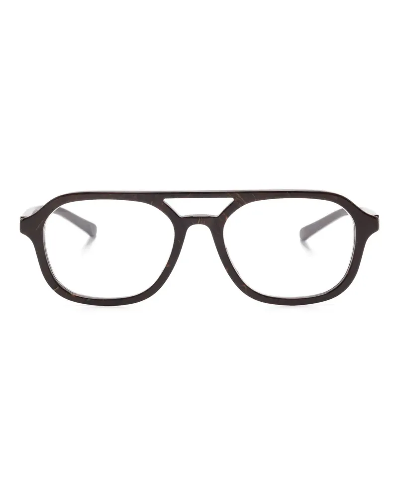 Gucci Brille mit eckigem Gestell - Braun Braun