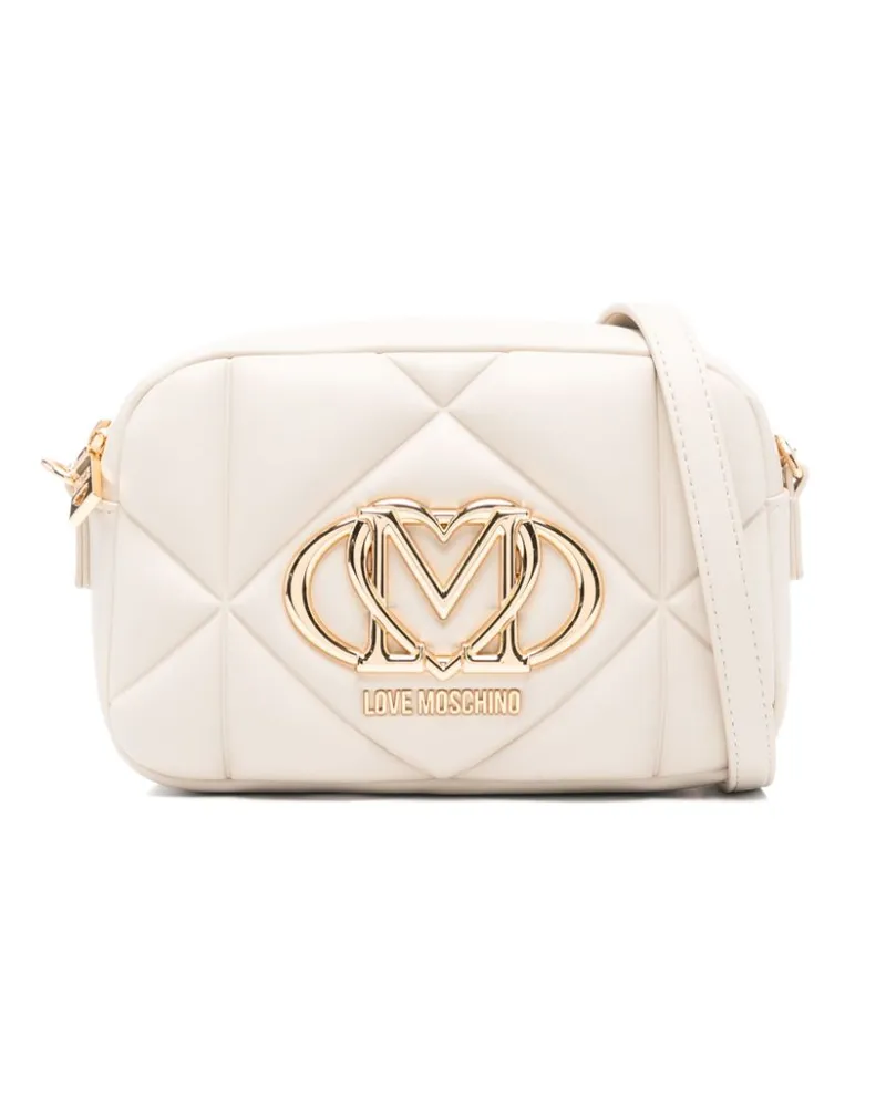 Moschino Umhängetasche mit Logo-Schild - Nude Nude