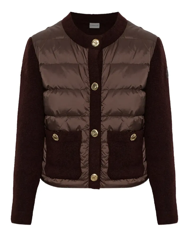 Moncler Wattierter Bouclé-Cardigan - Braun Braun