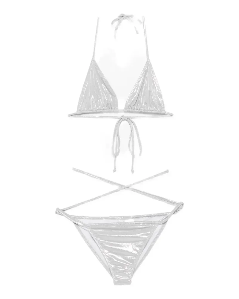 Norma Kamali criss-cross bikini - Silber Silber