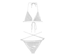Bikini mit überkreuzten Trägern - Silber