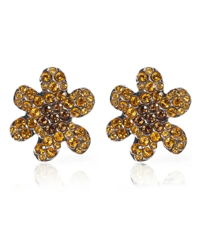 Marni crystal-embellished flower earrings - Grau Grau