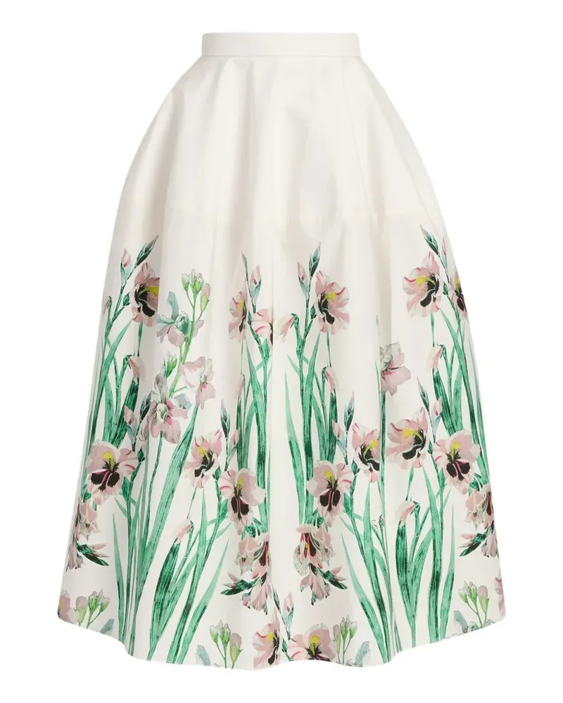 Erdem floral-print cotton midi skirt - Weiß Weiß