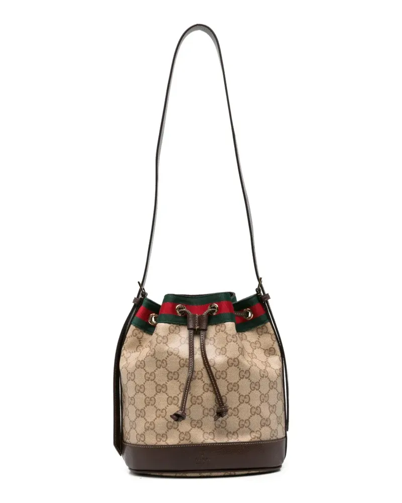 Gucci GG Supreme Web-stripe tote bag - Nude Nude