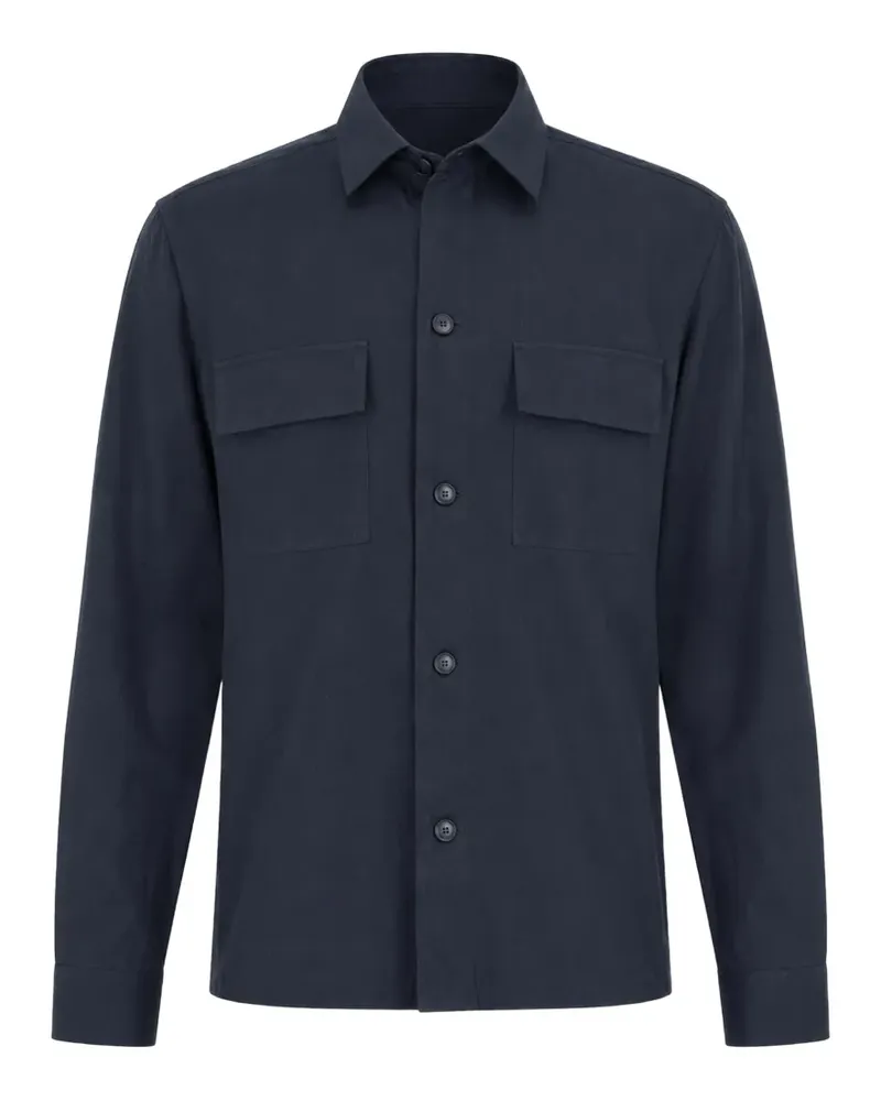HUGO BOSS flap-pocket long-sleeved shirt - Blau Blau