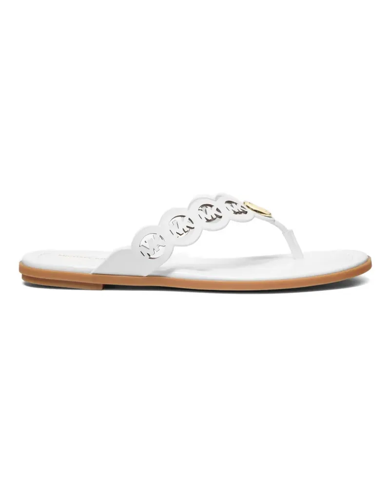 Michael Kors Janie Sandalen mit Logo-Schild - Weiß Weiß