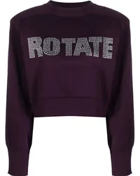 ROTATE Birger Christensen Sweatshirt mit Strass-Logo Violett