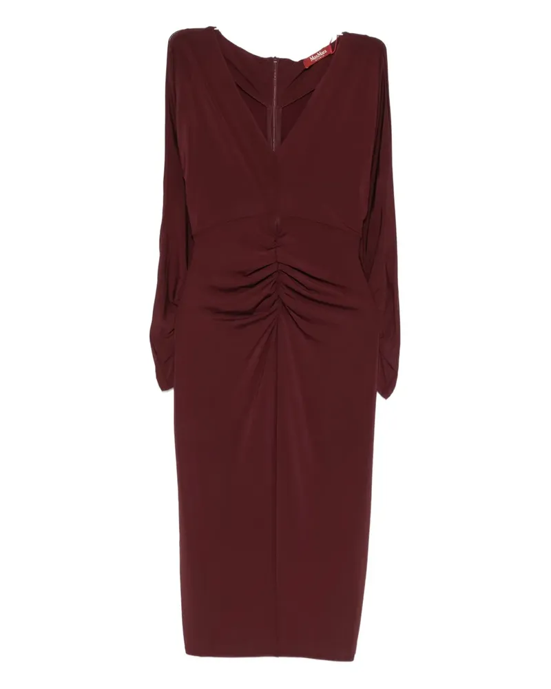 Max Mara Gerafftes Midikleid - Rot Rot