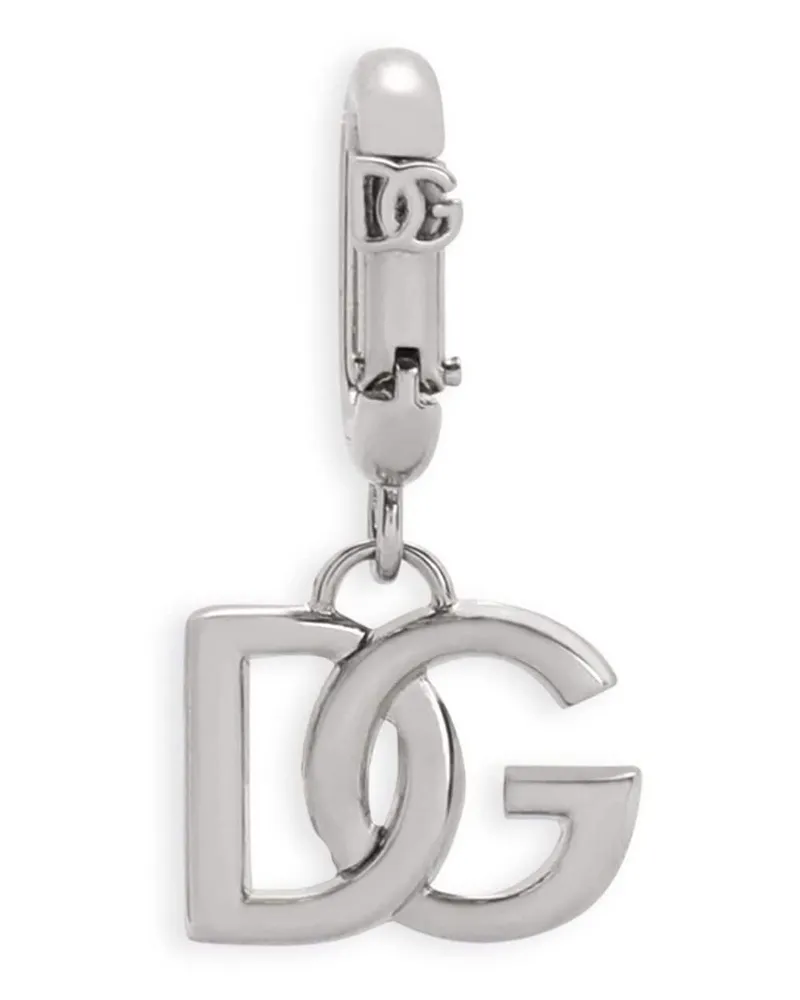 Dolce & Gabbana Schlüsselanhänger mit Logo-Schild - Silber Silber