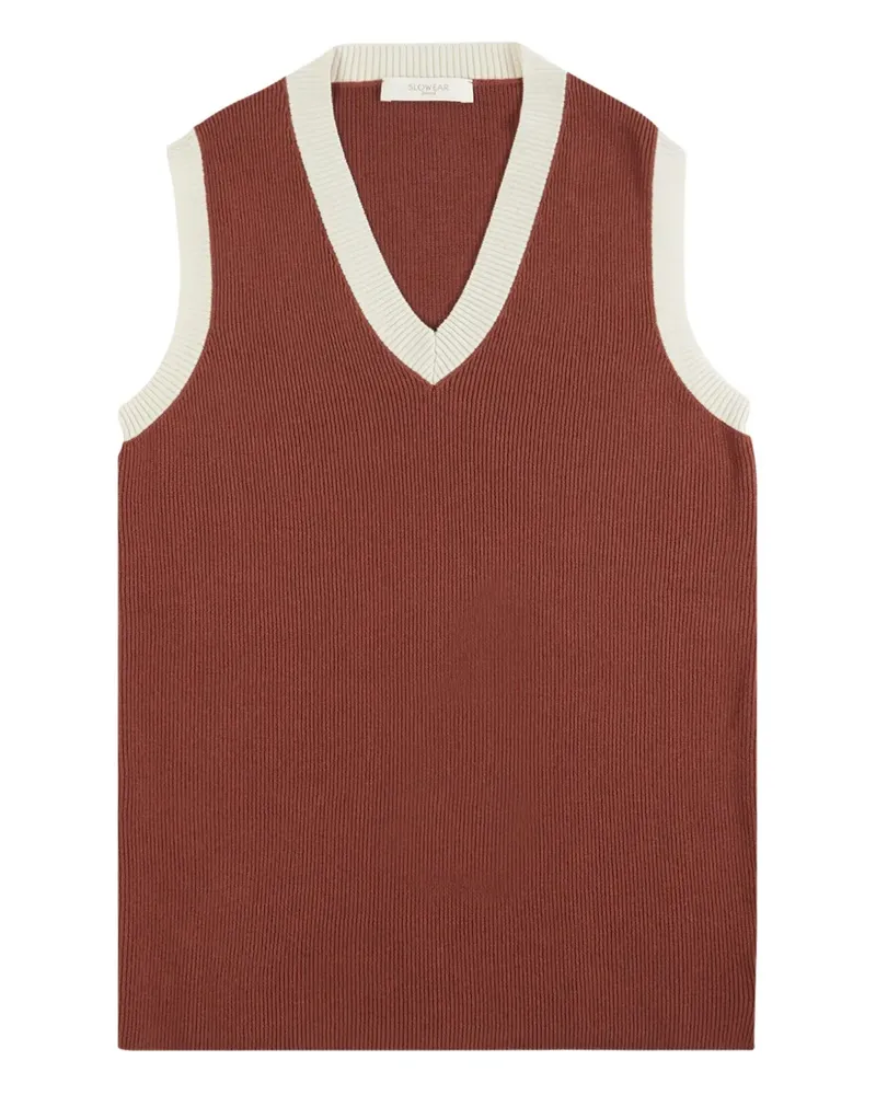 Zanone Tanktop mit V-Ausschnitt - Braun Braun