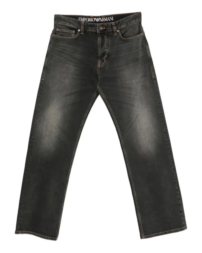 Emporio Armani Ausgeblichene Straight-Leg-Jeans - Grau Grau