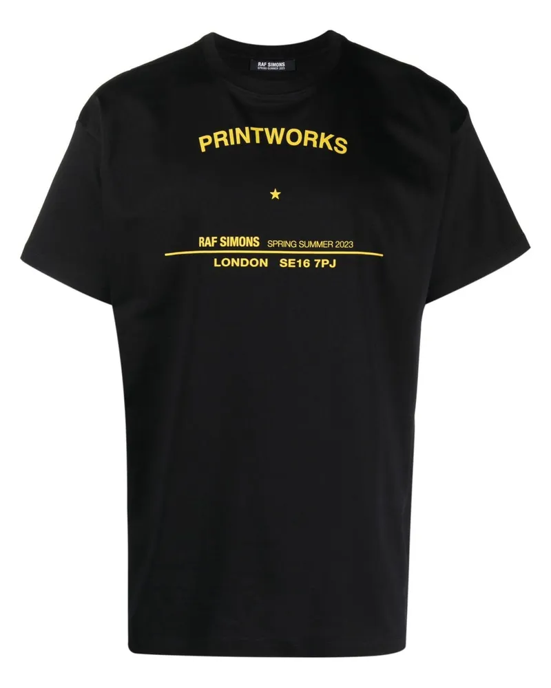 Raf Simons T-Shirt mit Slogan-Print Schwarz