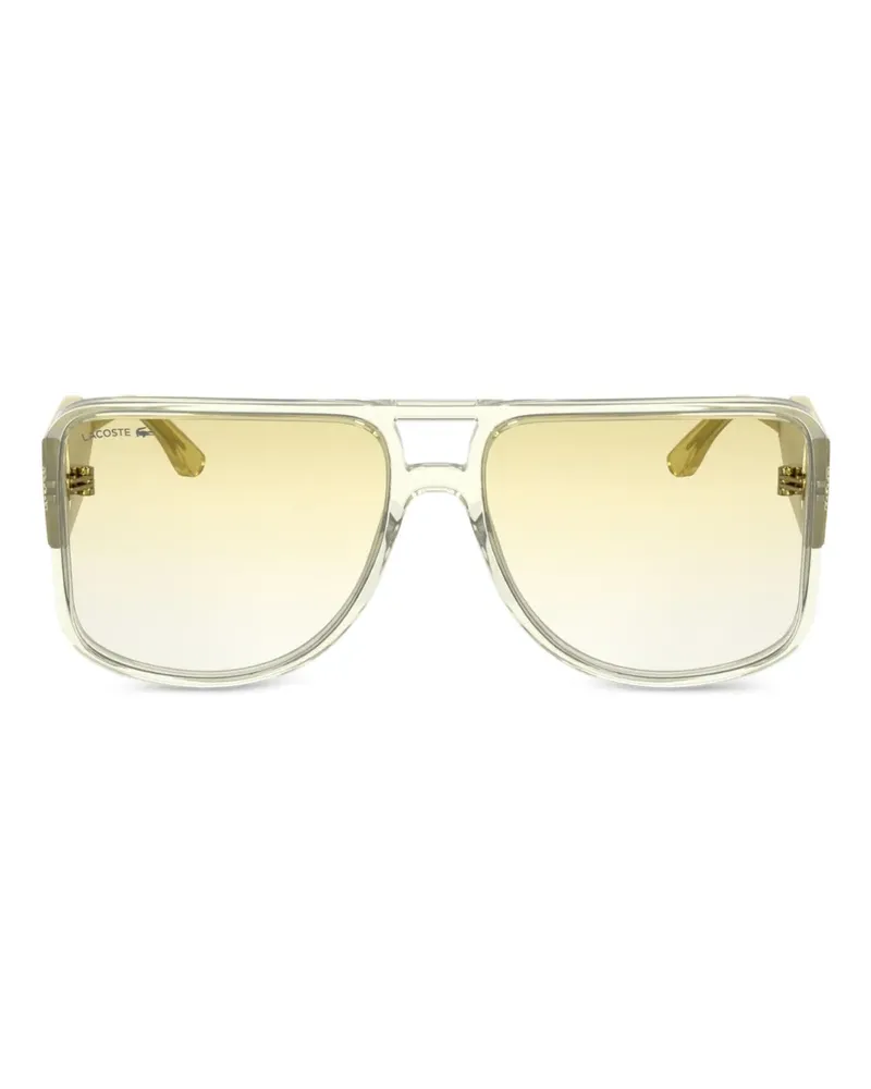 Lacoste Sonnenbrille mit eckigem Gestell - Gelb Gelb