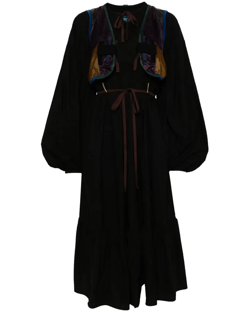kolor Kleid mit Einsätzen - Schwarz Schwarz