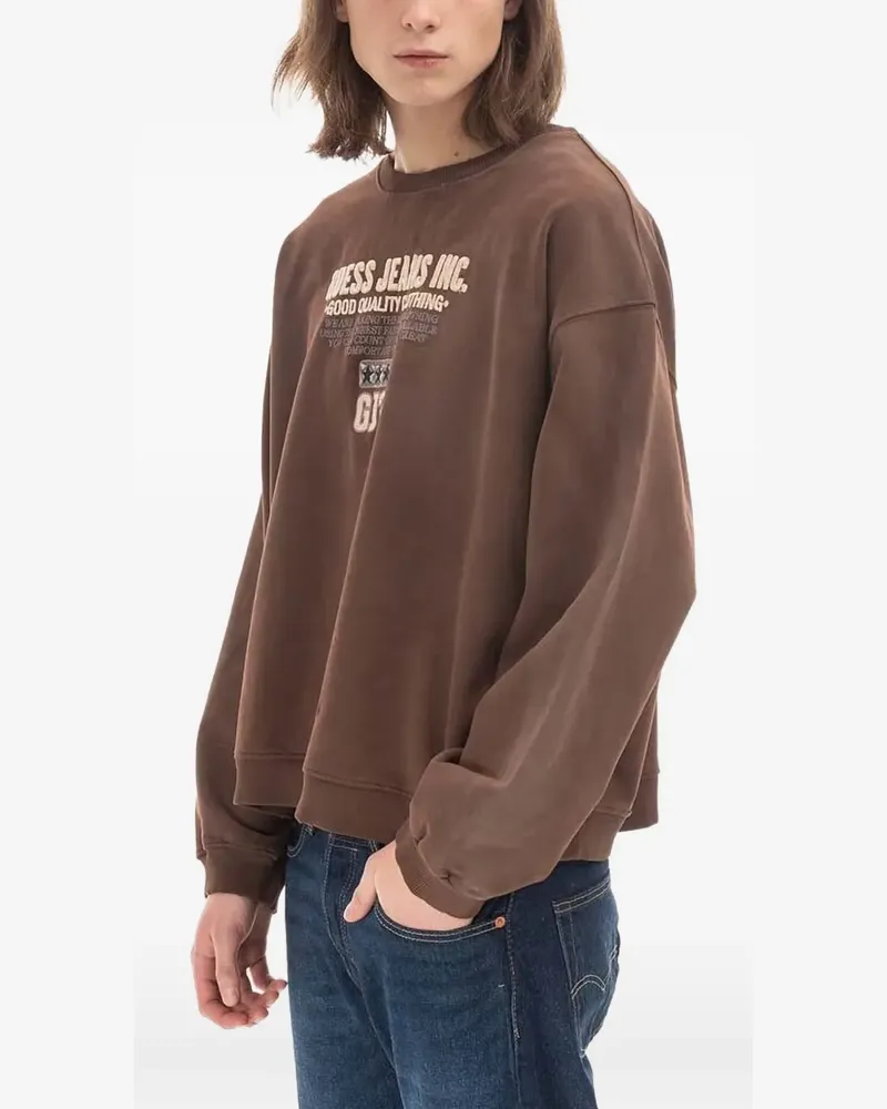 Guess Sweatshirt mit Rundhalsausschnitt - Braun Braun
