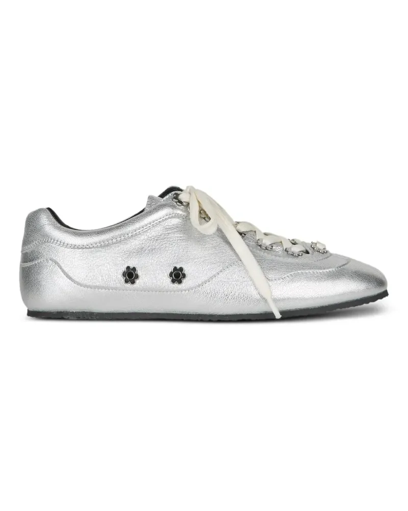 Cecilie Bahnsen CBBlaise flower-embellished leather sneakers - Silber Silber
