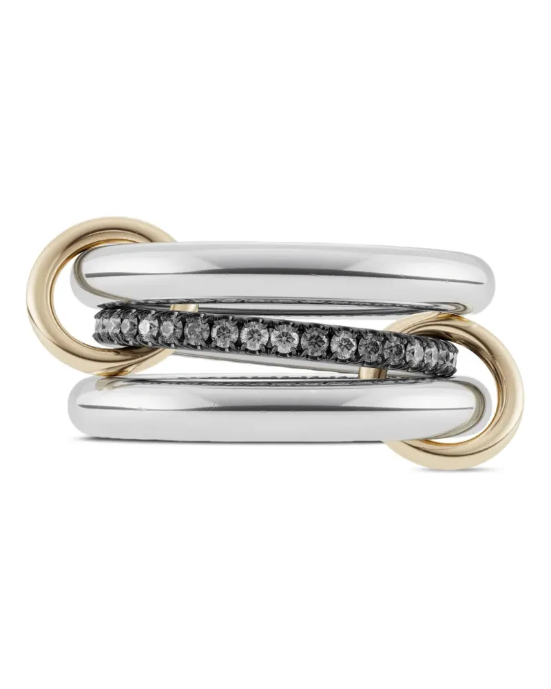 Spinelli Kilcollin 18kt Libra Gris Gelbgold- und Sterlingsilberring mit Diamant Silber