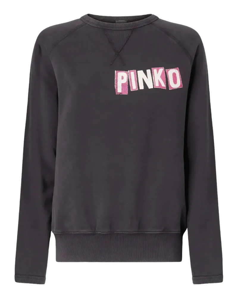 Pinko Sweatshirt mit Schwan-Print - Schwarz Schwarz