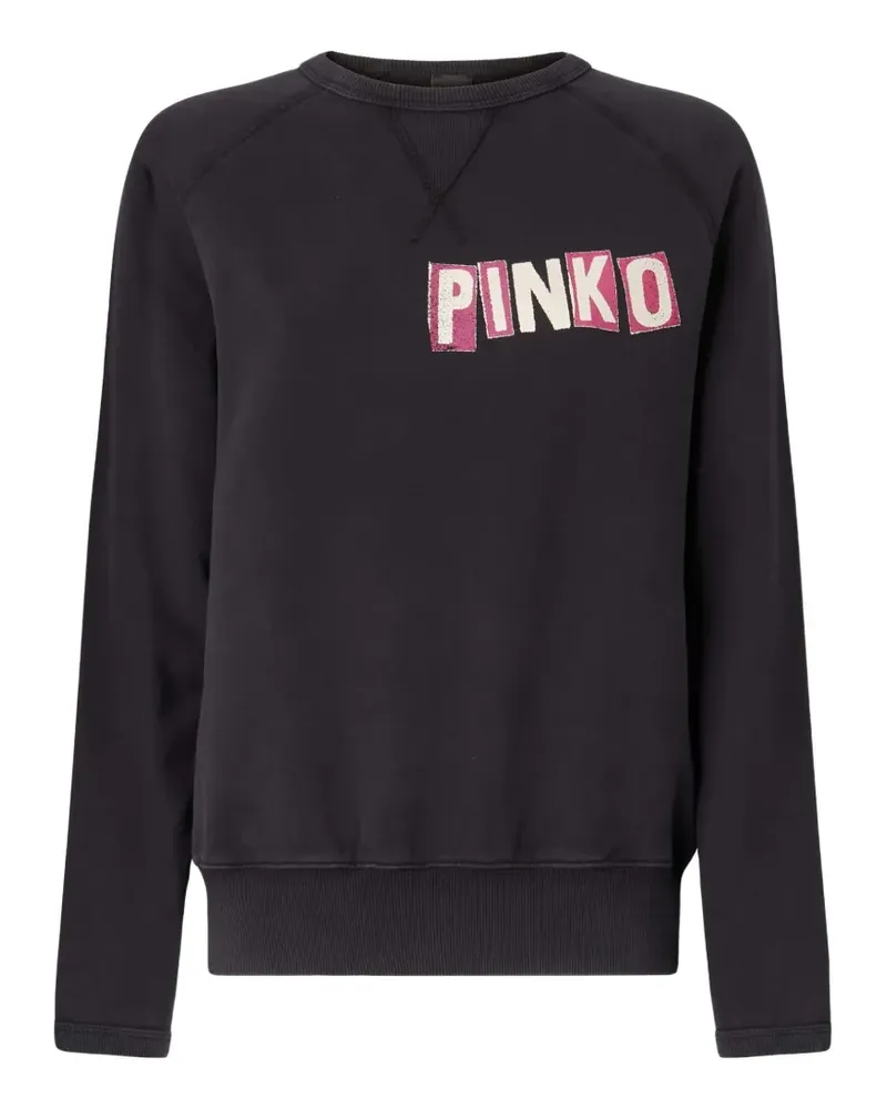 Pinko Sweatshirt mit Schwan-Print - Schwarz Schwarz