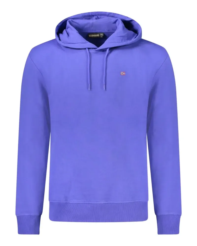 Napapijri drawstring-hood logo-patch hoodie - Blau Blau