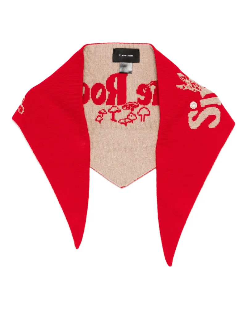 Simone Rocha Schal mit Logo - Rot Rot