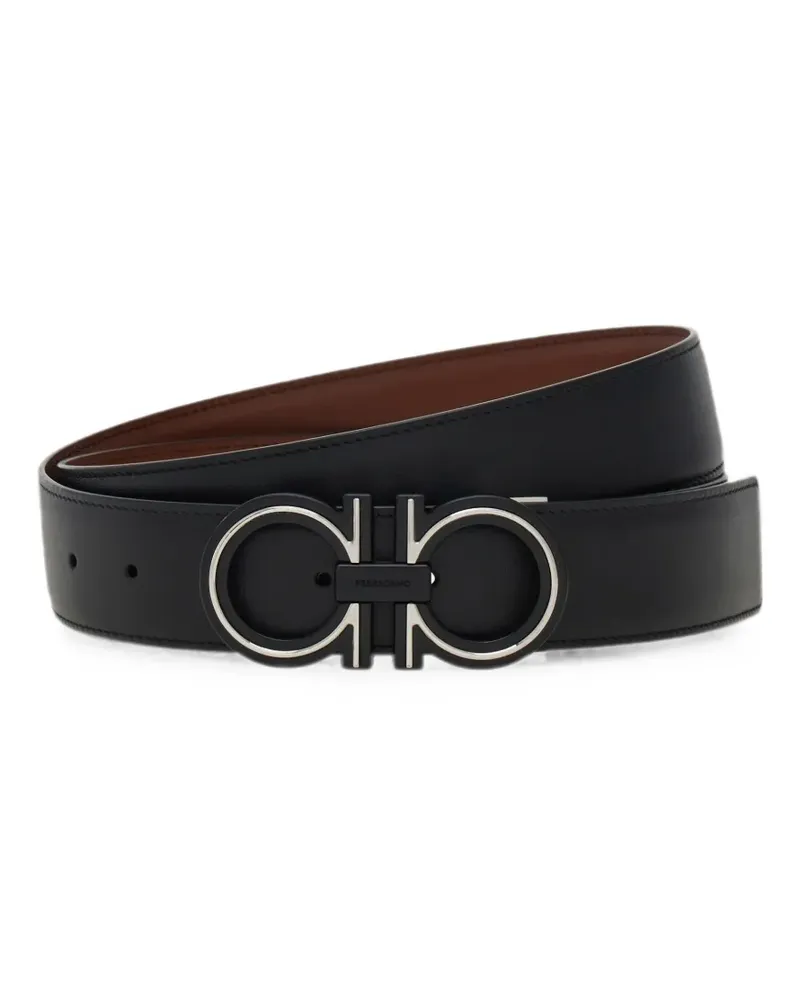 Ferragamo Gancini reversible leather belt - Schwarz Schwarz