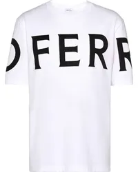 Ferragamo T-Shirt mit Logo-Print Weiß