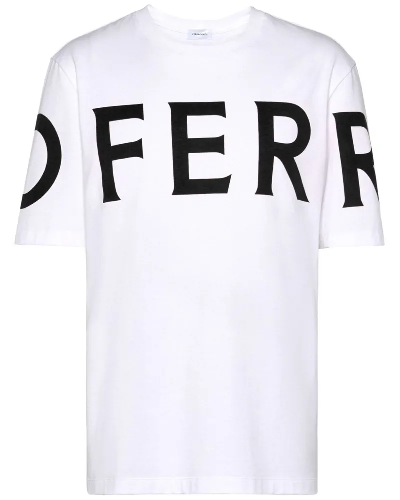 Ferragamo T-Shirt mit Logo-Print Weiß