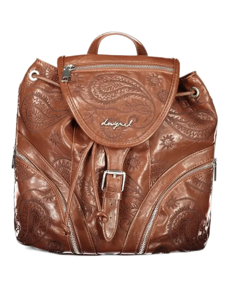 Desigual paisley-embossed backpack - Braun Braun