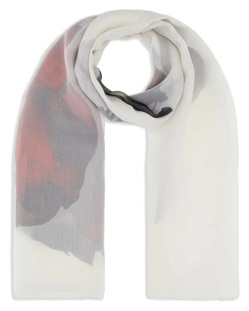 Alexander McQueen Schal mit Blumen-Print - Weiß Weiß