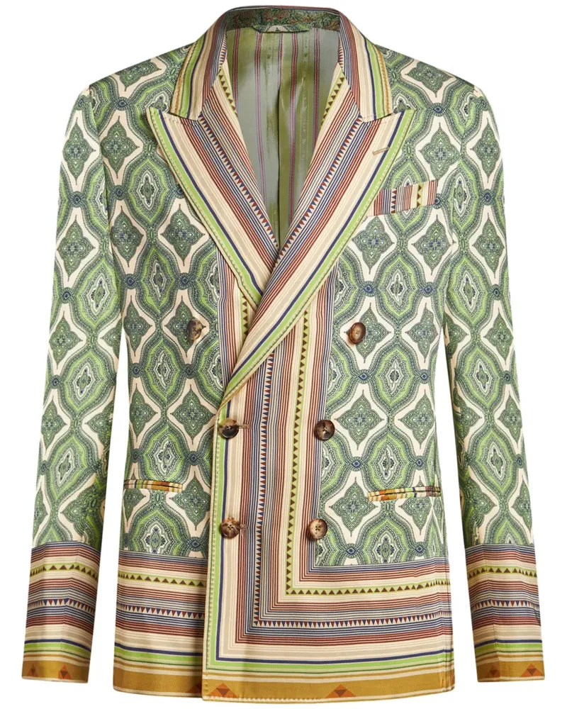 Etro Sakko mit geometrischem Print - Grün Grün