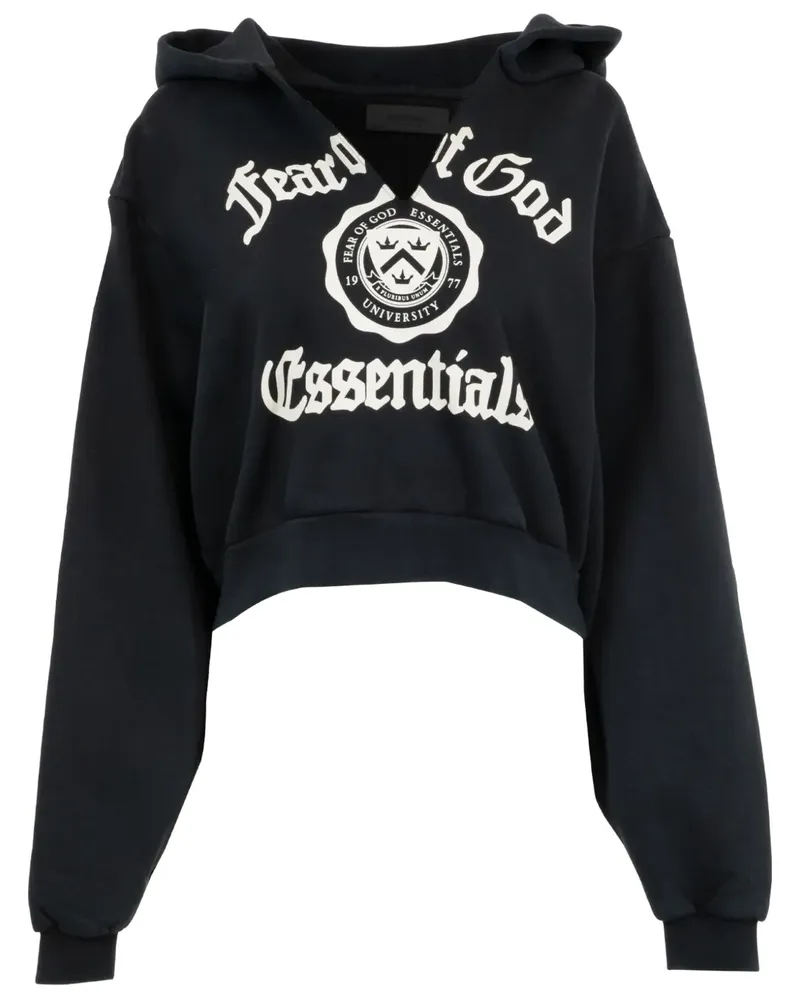 Fear of God Cropped-Hoodie aus schwerem Fleece - Schwarz Schwarz