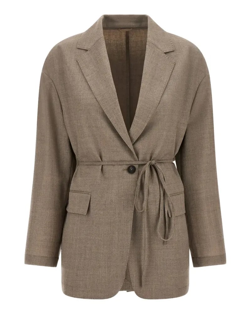 Brunello Cucinelli belted single-breasted blazer - Braun Braun