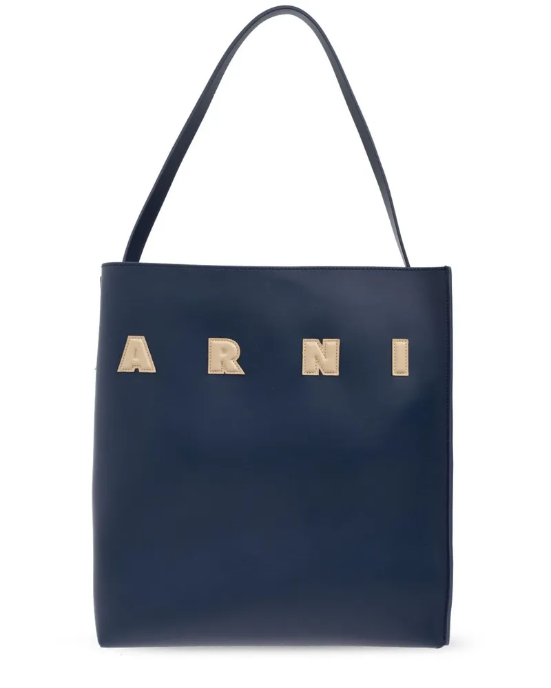 Marni Shopper mit Logo-Patch - Blau Blau