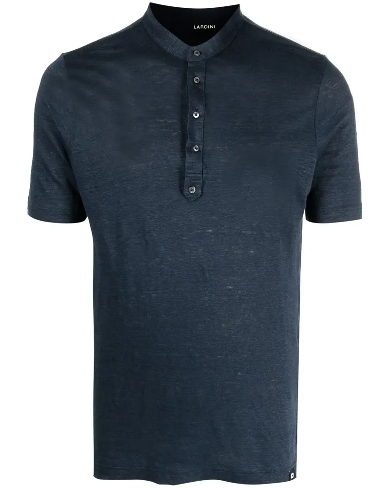 LARDINI Hemd aus Leinen - Blau Blau