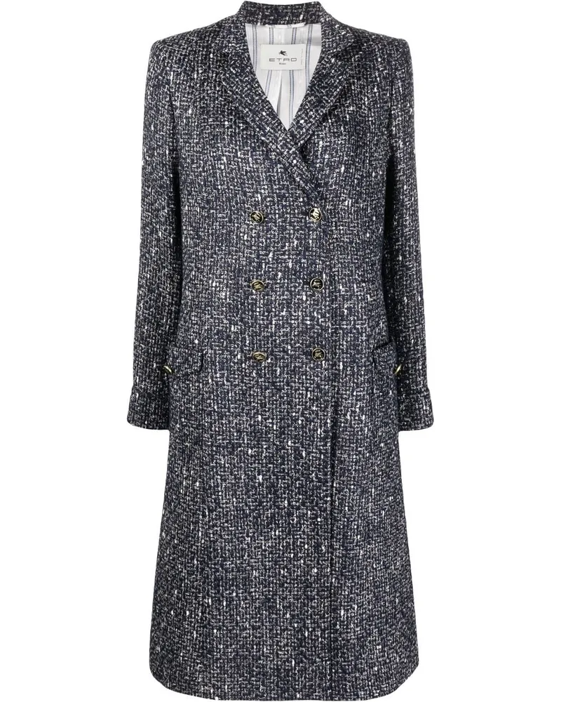 Etro Tweed-Mantel - Blau Blau