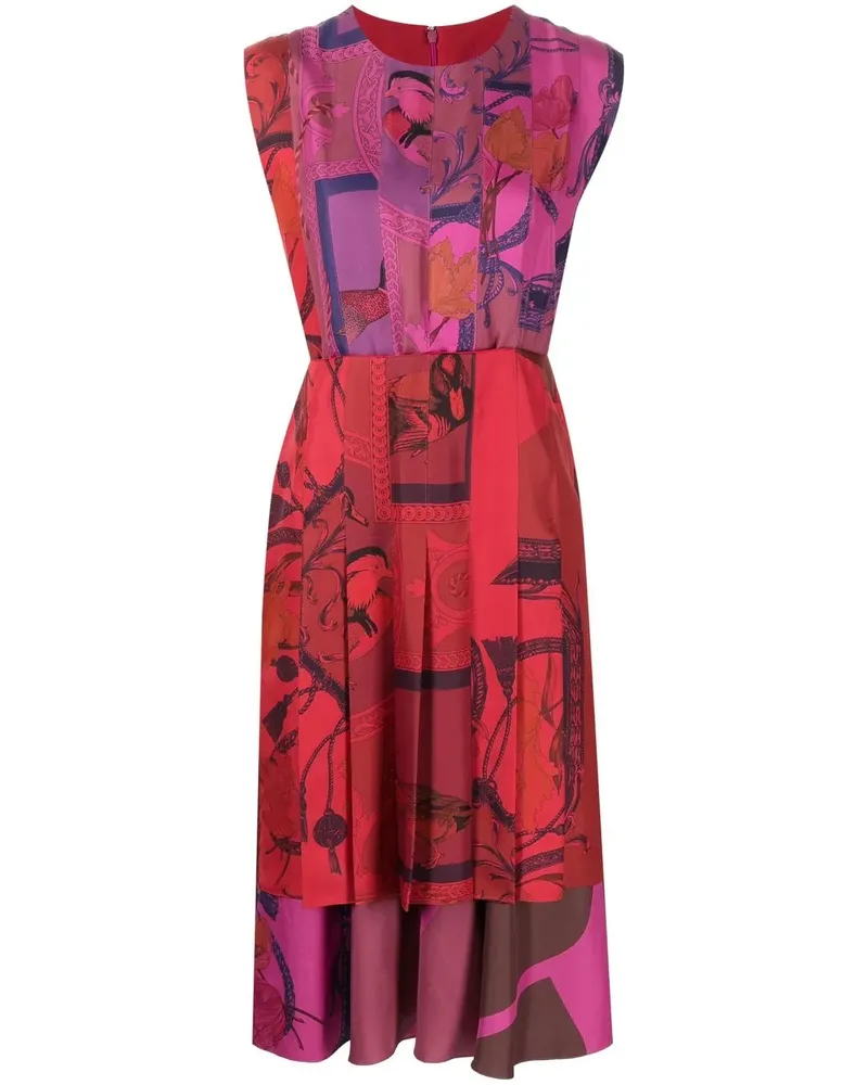 Ferragamo Gemustertes Midikleid - Rot Rot