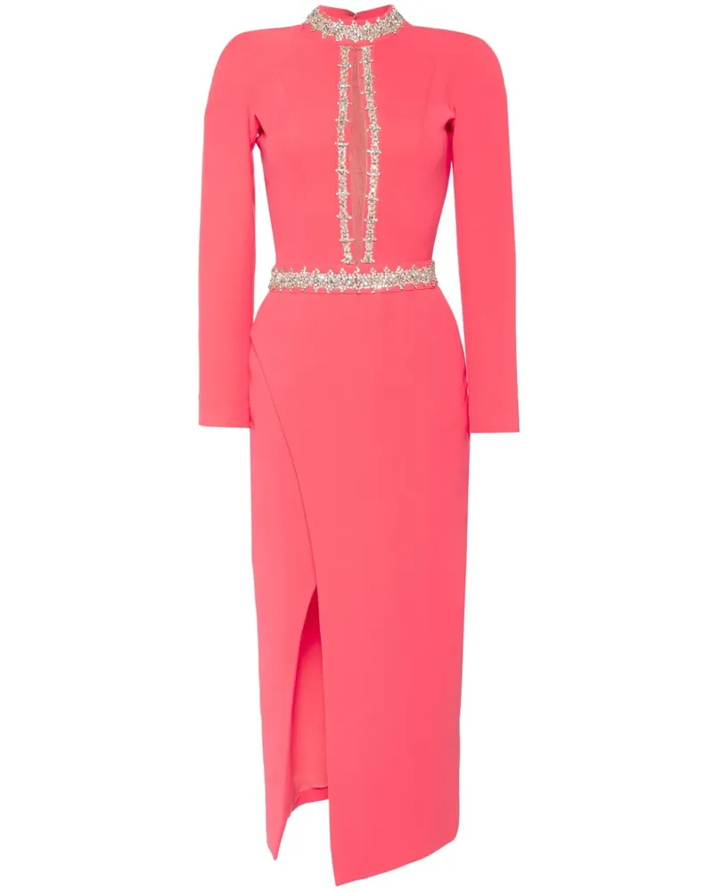 Saiid Kobeisy Midikleid mit Kristallen - Rosa Rosa