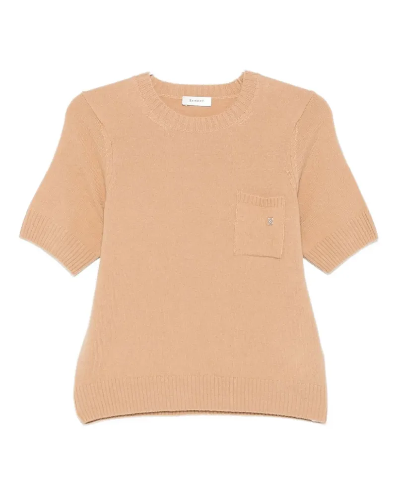 Sandro Kurzärmeliger Pullover - Braun Braun