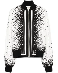 Elie Saab Bomberjacke mit Monogramm-Print Weiß