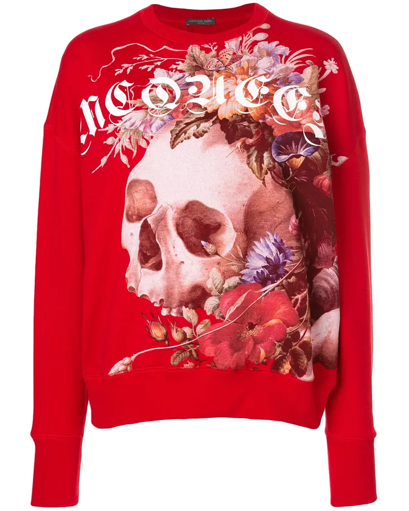 Alexander McQueen Sweatshirt mit Totenkopf-Print - Rot Rot