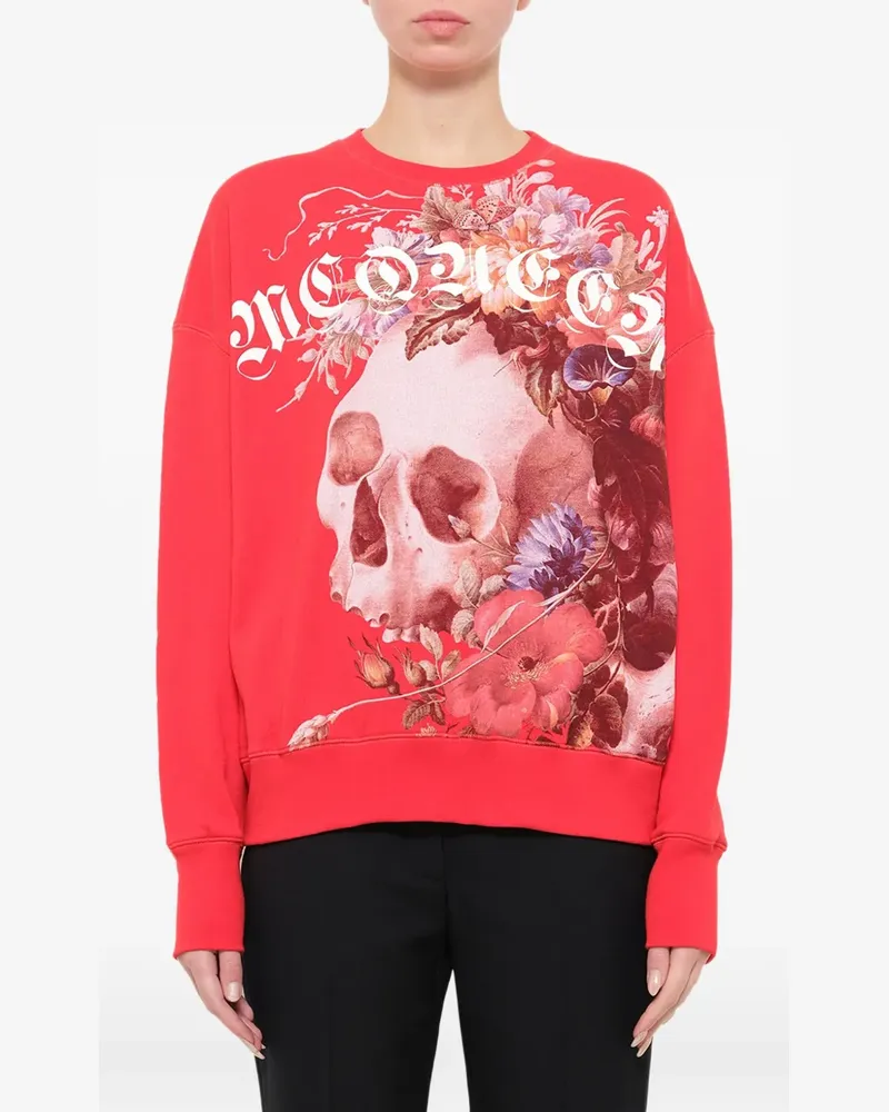 Alexander McQueen Sweatshirt mit Totenkopf-Print - Rot Rot
