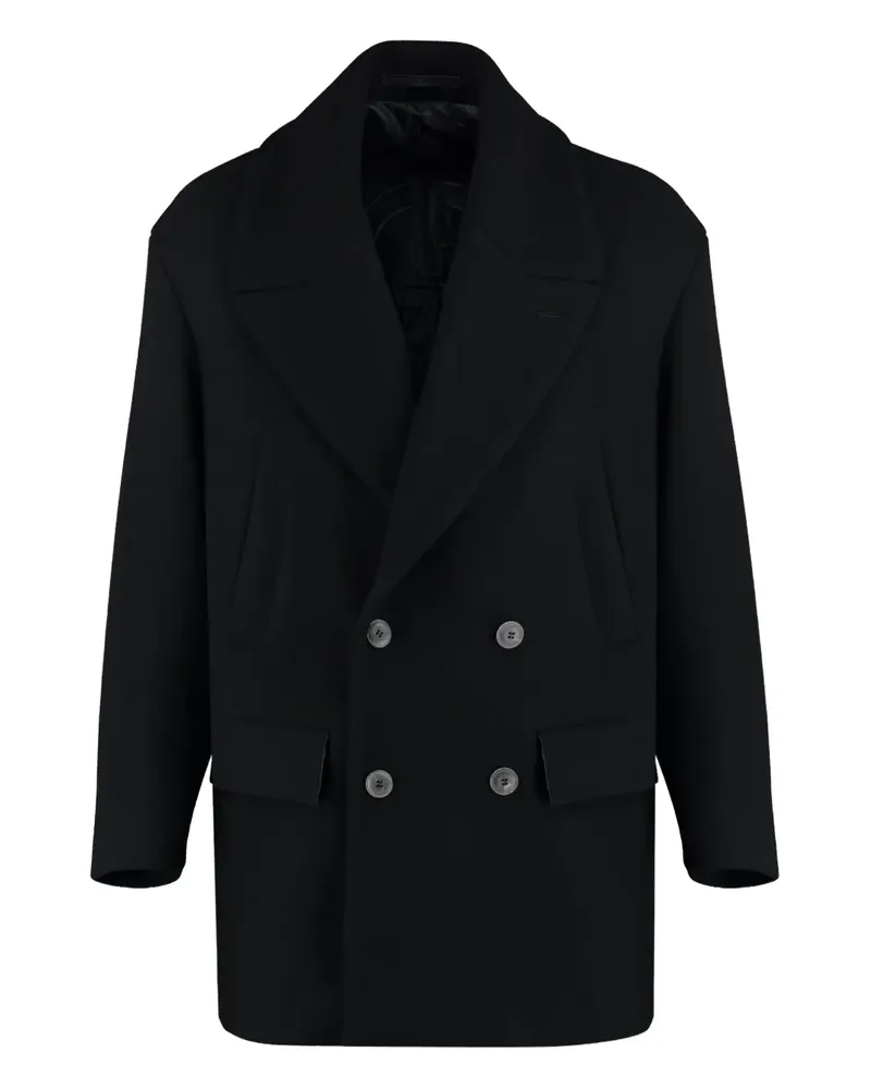 Giorgio Armani Doppelreihiger Mantel - Schwarz Schwarz