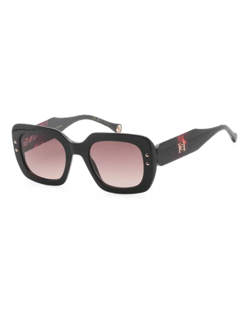 Carolina Herrera New York Sonnenbrille mit eckigem Gestell - Schwarz Schwarz